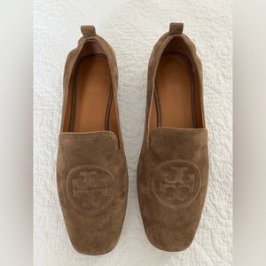 Tory Burch suede loafer.